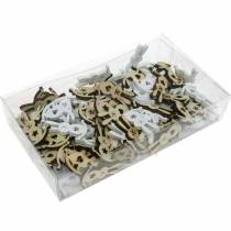 položky Veľkonočná dekorácia zajačik na posýpacie drevo biela, prírodná posypová dekorácia Veľkonočný zajačik 96 kusov