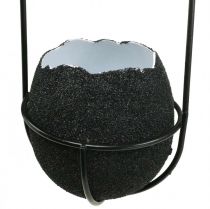 položky Veľkonočná dekorácia na zavesenie, škrupina na sadenie, jarná dekorácia čierno/biela V24cm 4 ks
