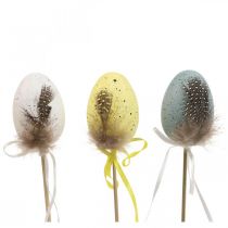 položky Veľkonočné vajíčka plastová veľkonočná dekorácia kvetinové zátky V6cm 12 kusov
