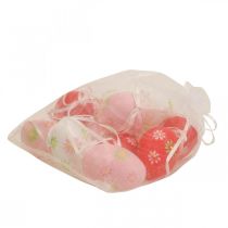 položky Veľkonočné vajíčka na zavesenie s kvetmi Veľkonočná dekorácia 6cm 12ks