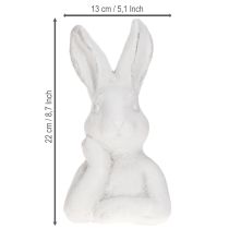 Článok Figúrka veľkonočného zajačika Shabby Chic Rabbit Thinking White 11×9×20,5cm