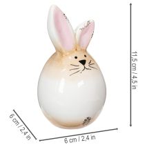 položky Veľkonočný zajačik, keramická dekoratívna figúrka bieleho vajíčka, Ø6 cm, V11,5 cm