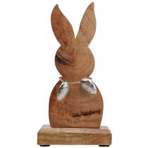 položky Veľkonočný zajačik drevo s vajíčkami kov, dekorácia na stôl Veľká noc V20,5cm