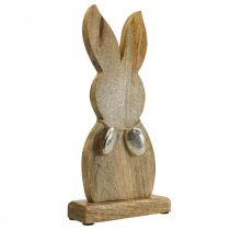 položky Veľkonočný zajačik drevený s kovovými vajíčkami, veľkonočná dekorácia na stôl V31cm