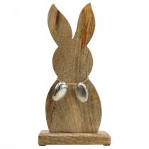 položky Veľkonočný zajačik drevený s kovovými vajíčkami, veľkonočná dekorácia na stôl V31cm