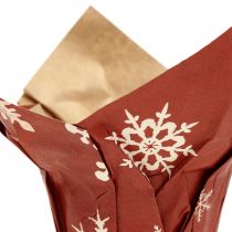 položky Papierový hrniec so snehovými vločkami červeno-biely Ø6cm 12ks