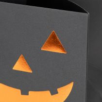 položky Papierové vrecko na kvetináč s tekvicovou tvárou Halloween dekorácia 10 cm 6 ks
