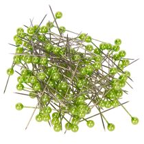 Článok Zelené kvetinárske špendlíky s perleťovou hlavičkou, všestranné použitie, Ø4mm, 40mm, 150 kusov