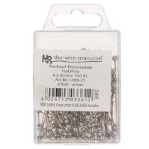 Článok Kvetinárske a dekoračné špendlíky s perleťovou hlavičkou, strieborné, Ø4mm, 40mm, 150 kusov