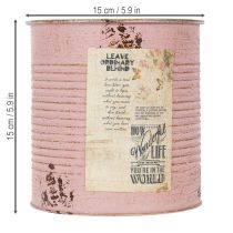 položky Kvetináč, antická ruža, dekoratívna kovová krabička, vintage, Ø15,5 cm V15 cm