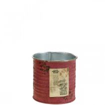 položky Kvetinová dekoračná krabička okrúhla fialová kovová vintage dekorácia Ø8cm V7,5cm