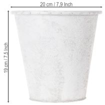 Článok Kvetináč s ornamentmi, kovová dekorácia biela, sivá Ø20,5 cm V19,5 cm