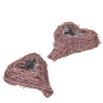 Článok Miska v tvare srdca s vetvičkami a fóliovou vložkou na kvetinové aranžmány, 14 cm, 2 kusy
