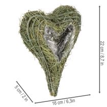 položky Rastlinné srdiečko z prírodného materiálu s fóliovou vložkou, 22 cm, 2 kusy