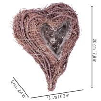 položky Dekoratívne srdce z vetvičiek s fóliou na výsadbu, 20 cm, 2 kusy