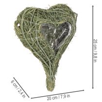 položky Prírodné rastlinné srdce do kvetinárstva s fóliou, 25 cm