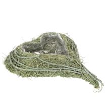Článok Miska v tvare srdca z prírodnej trávy s fóliou na sadenie, 38 cm