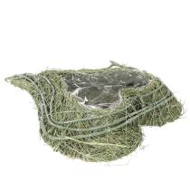 položky Miska v tvare srdca z prírodnej trávy s fóliou na výsadbu, 38 cm