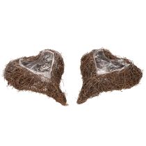 Článok Kvetináč v tvare srdca z vetvičiek s fóliou, 20 cm, 2 kusy
