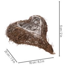 položky Kvetináč v tvare srdca z vetvičiek s fóliou, 20 cm, 2 kusy