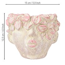 položky Kvetináč s hlavou na zavesenie na betónový vzhľad ružový V13cm