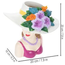 položky Žena v váze s klobúkom a kvetináčom, dekorácia na vnútorné aj vonkajšie použitie 20 cm