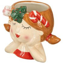 položky Vianočný keramický kvetináč pre dievčatá, výška 17 cm