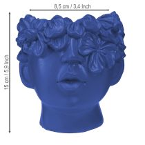 Článok Plant Head Polyresin Bust Planter Blue 13,5×13×14cm