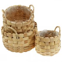 položky Sada 3 prírodných košov na rastliny, kvetináč, boho dekoratívny košík, tkaný, Ø18/23/29 cm