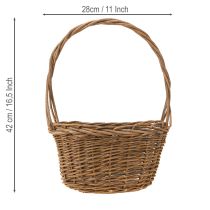 položky Kôš na rastliny s rúčkou oválna vŕbová hnedá 28/24 cm sada 2 ks