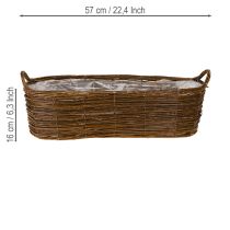 položky Kôš na rastliny s rúčkami, oválny hnedý 57/50/42 cm, sada 3 ks