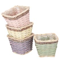 položky Štvorcový kvetináč s fóliou, dekoratívny, 14 cm, 4 kusy