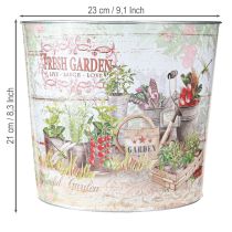 položky Okrúhly kovový kvetináč/kvetináč Fresh Garden V21 cm