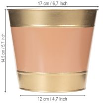 položky Kovový kvetináč/kvetináč, Ø17 cm V14,5 cm, 4 kusy