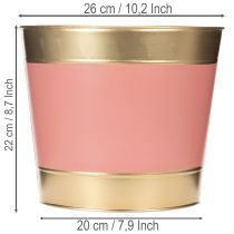 položky Kovový kvetináč/kvetináč/kvetináč, Ø26cm V22cm, 4 kusy