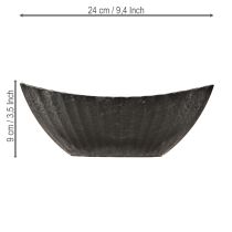 položky Miska na rastliny s drážkami, lodička na sadenie, antracitová, 24 cm