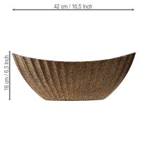 položky Miska na kvetináč s drážkami oválna antracitovo zlatá 41,5 × 16 × 16 cm
