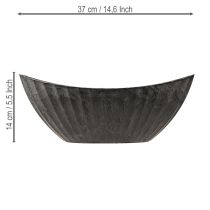 položky Miska na rastliny s drážkami oválna loďka antracitová 36 cm