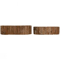 položky Miska na rastliny oválna prírodná kôra 30,5×15cm / 24×11cm sada 2ks