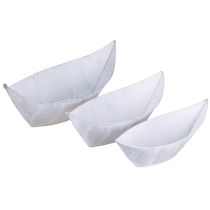 položky Miska na rastliny čln kov biela strieborná 54,5/48/42 cm sada 3 ks