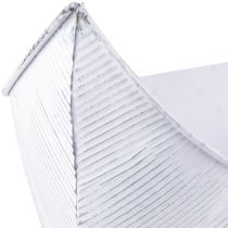 položky Miska na rastliny čln kov biela strieborná 54,5/48/42 cm sada 3 ks