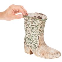 položky Kvetináč kovbojské čižmy topánka na rastliny vintage kvetinový vzor 24 cm
