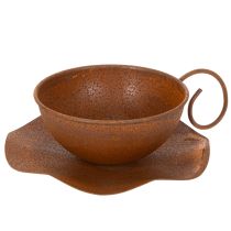 položky Kvetináč s podšálkou, hrdzavý povrch, Ø19,5 cm, V8 cm