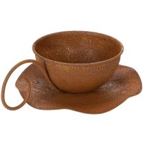 položky Vintage hrdzavo sfarbený kvetináč s podšálkou, Ø17,5 cm V6 cm