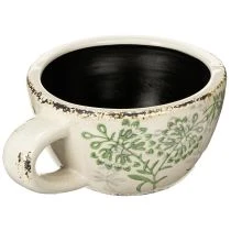 položky Keramický kvetináč s kvetinovým vzorom, dekorácia izby, 18 cm