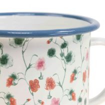 položky Rastlinný pohár smaltovaný ozdobný pohár kvetinové motívy Ø11cm