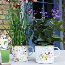 položky Smaltovaný kelímok na sadenie, kelímok na sadenie s nápisom, Ø11cm