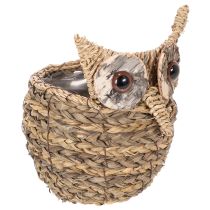 položky Ručne tkaná dekorácia v tvare košíka sovy na parapet, 18 cm