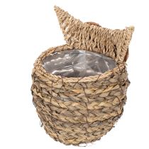 položky Ručne tkaná dekorácia v tvare košíka sovy na parapet, 18 cm