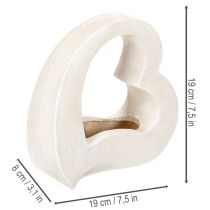 položky Dekorácia v tvare srdca na výsadbu a kvetinové aranžmány, otvorený dizajn, moderný tvar srdca, 19 cm